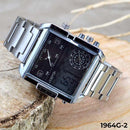 RELOJ JOEFOX PLATA/NEGRO DOBLE/HORA HOMBRE 1964G-2 My Store