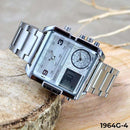 RELOJ JOEFOX PLATA/BLANCO DOBLE/HORA HOMBRE 1964G-4 My Store