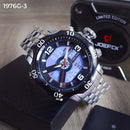 RELOJ JOEFOX PLATA-NEGRO/NEGRO DOBLE/HORA HOMBRE 1976G-3 My Store