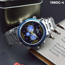 RELOJ JOEFOX PLATA/AZUL DOBLE/HORA HOMBRE 1980G-4 My Store