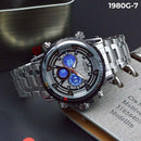 RELOJ JOEFOX PLATA/NEGRO DOBLE/HORA HOMBRE 1980G-7 My Store